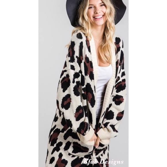 ❤️LAST! Luxe Leopard Print Pocket Sweater Cardigan - Picture 7 of 8